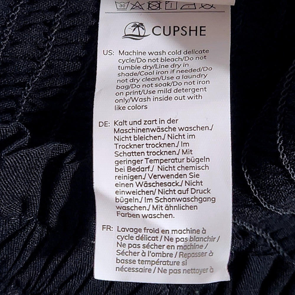 NWT CUPSHE Women Pants Smocked Waist Wide Leg Loose Fit Pant Casual Beach Size S - Picture 6 of 9